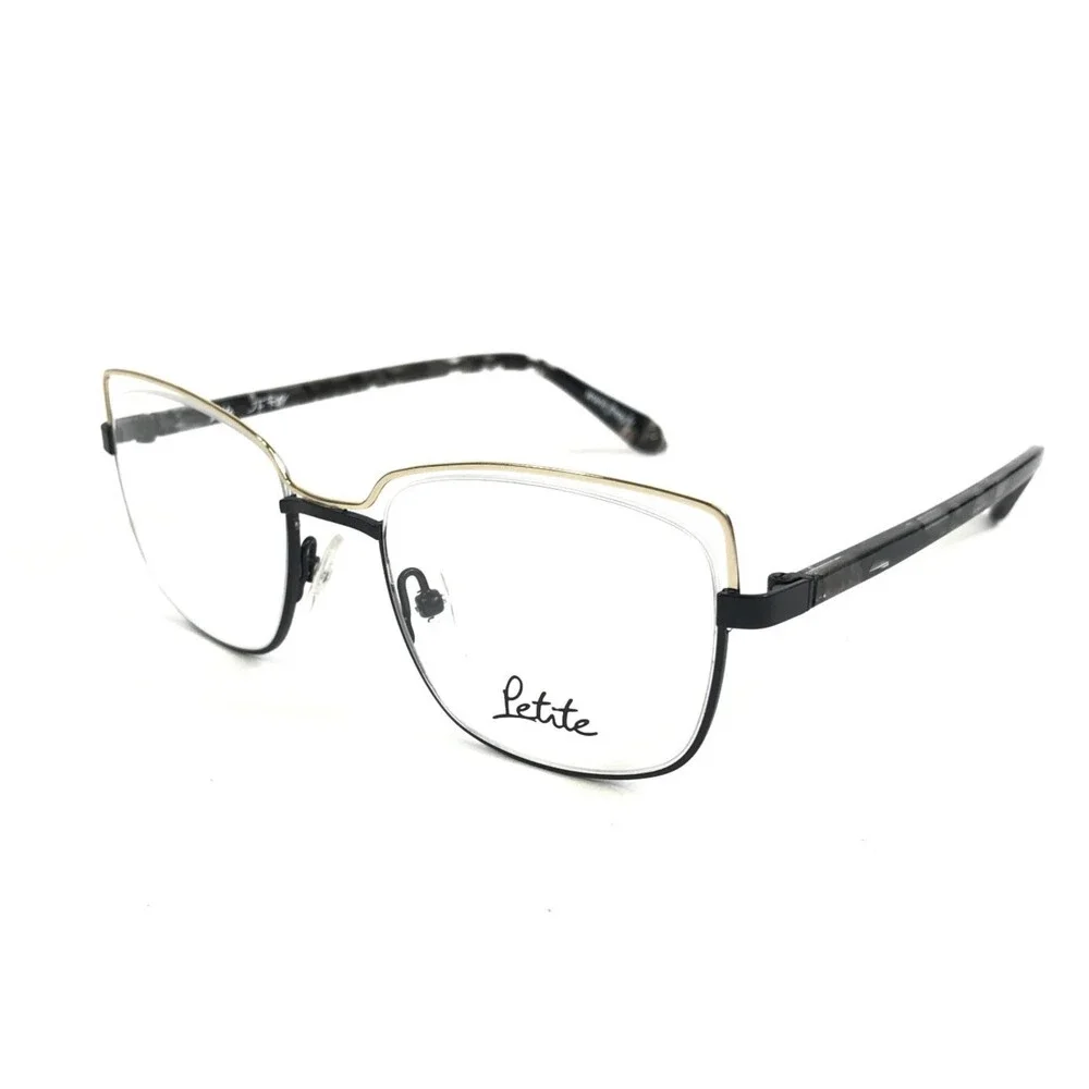 J. F. Rey Petite Eyeglasses Frames PM070 5001 White Gold/Satin Black 47-18-140